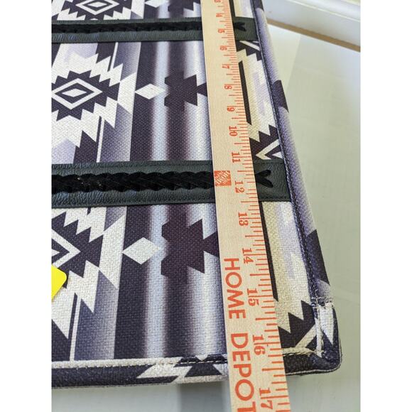 Wrangler Southwestern Pattern Canvas Black Tote Bag Purse Montana West New - Picture 4 of 8